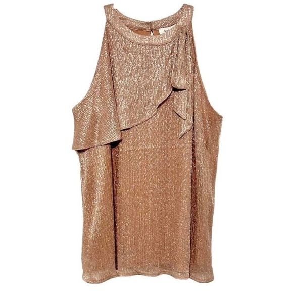Nine West Sparkly Gold Halter Top - Picture 1 of 1